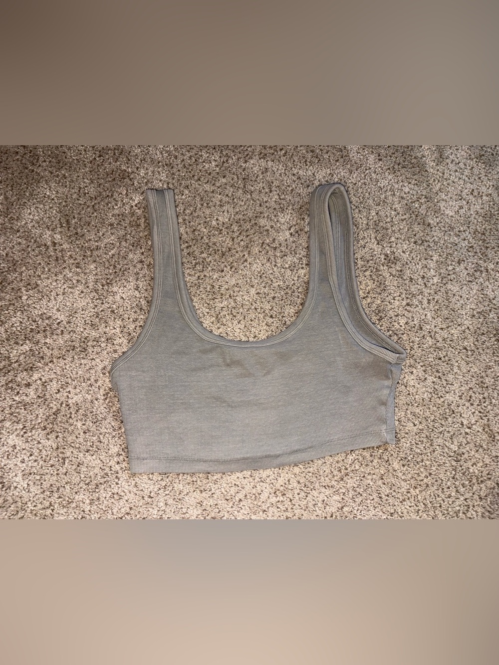 Zara Light Gray Ribbed Crop Tank